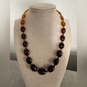 Dark Amber bead necklace by Jay King